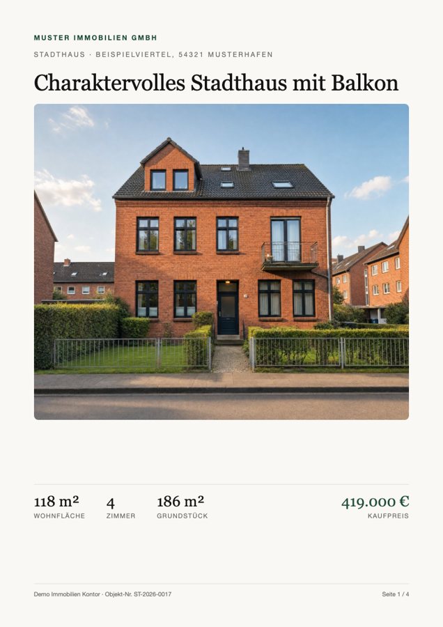 Cover im Branding Muster Immobilien GmbH